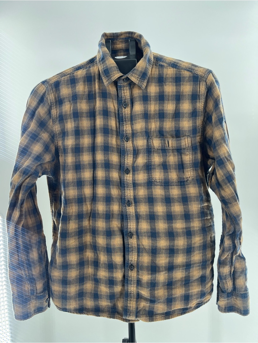 Goodfellow & Co Plaid Button-Down Shirt in Blue and Tan
